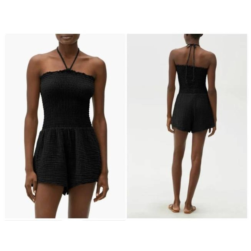 Michael Stars Black Smocked High Waist Gauze Shorts Womens Small Relaxed Boho